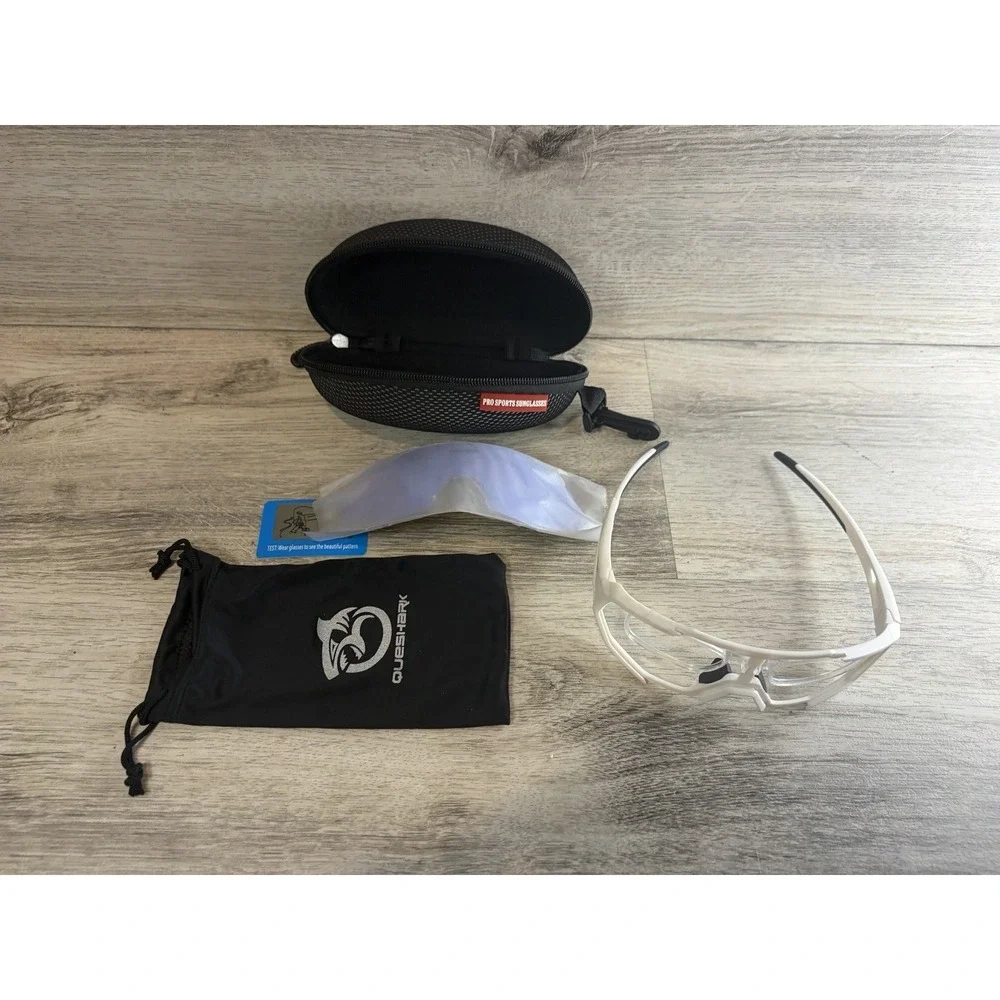 Queshark Cycling Glasses Sports Sunglasses for Men Interchangeable